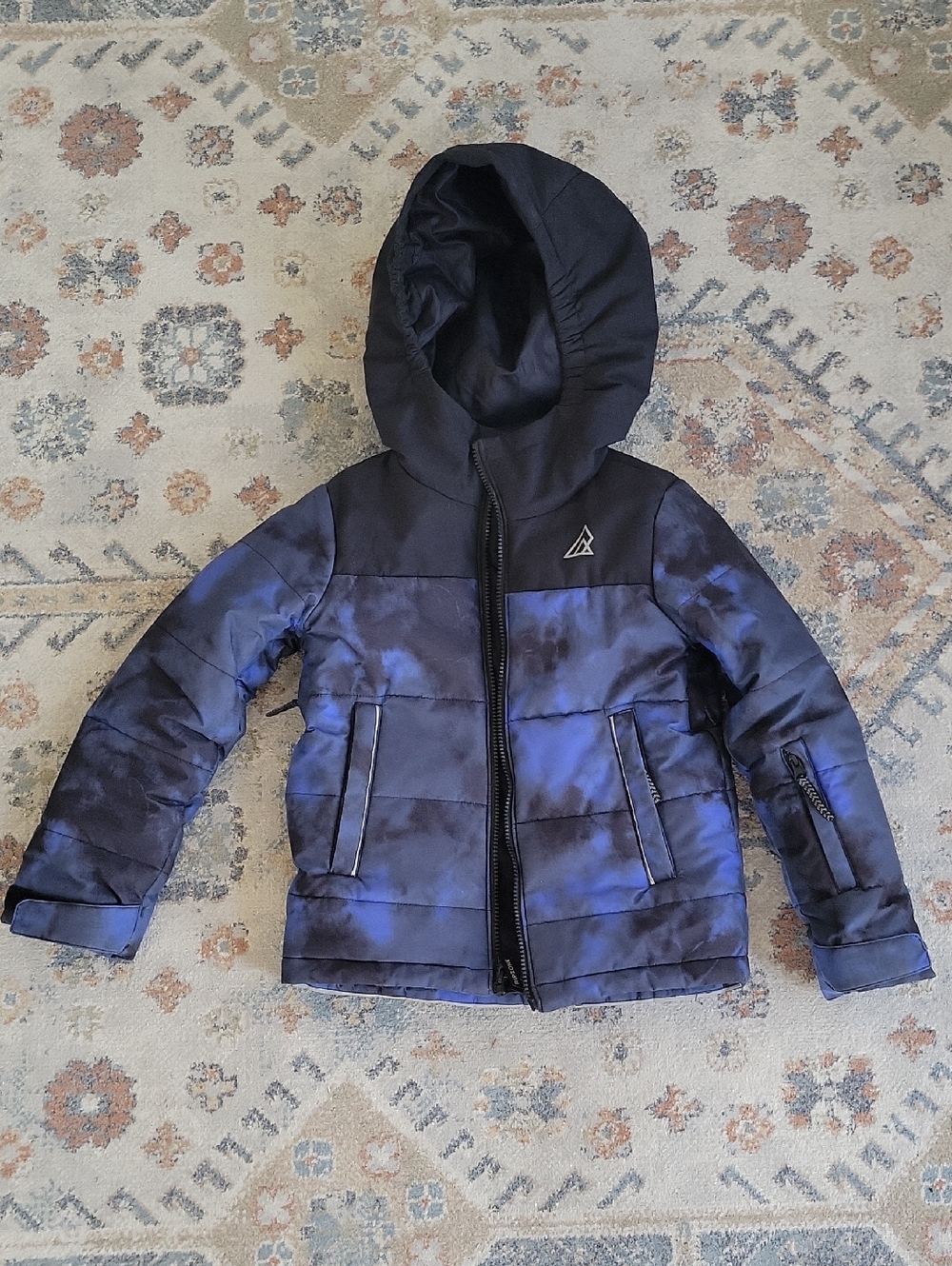 Kids Ripzone Hooded Puffer Jacket in Navy Blue